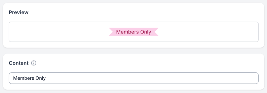 Badge text content
