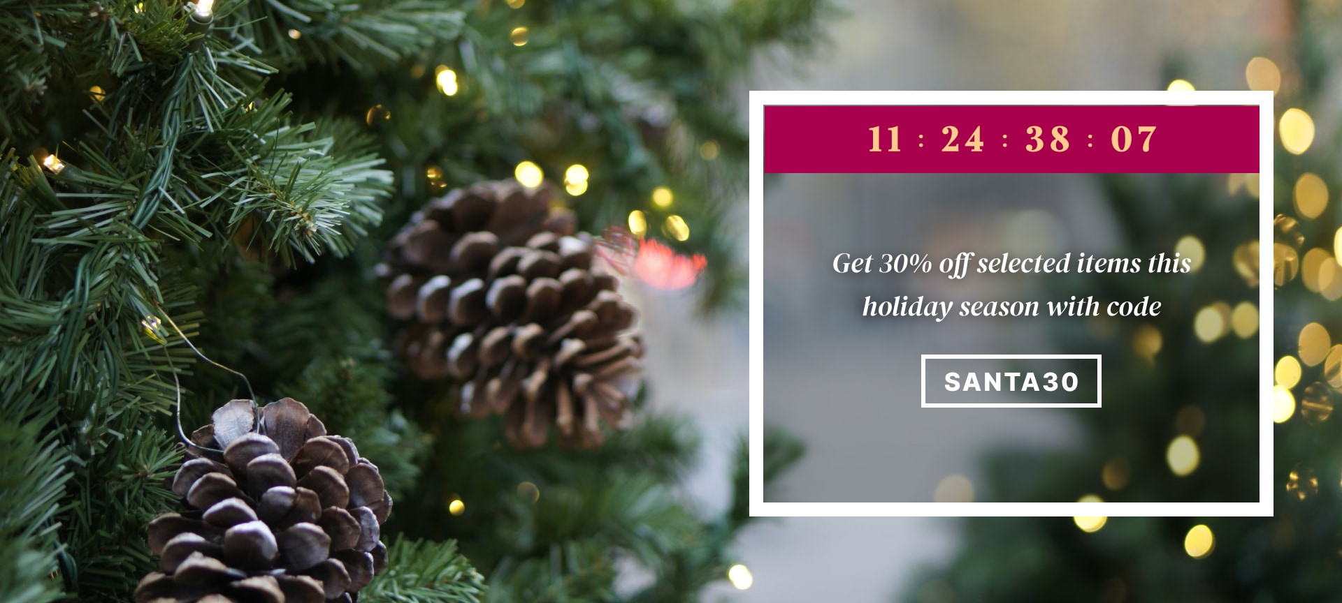 Scheduled promotion banner with countdown timer activating automatically for a holiday sale