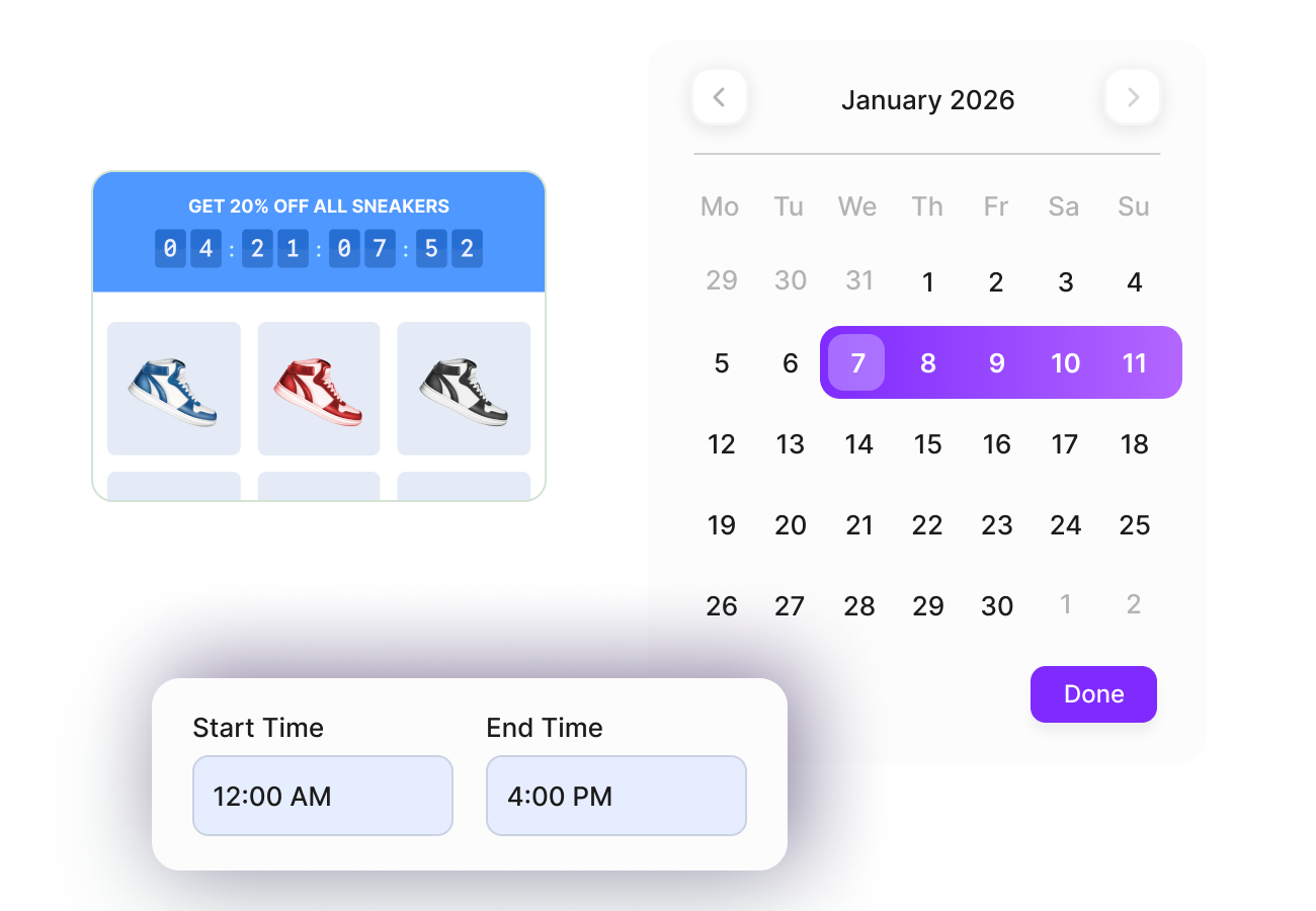 Scheduled promotions with automated start and end times shown in the Flair dashboard