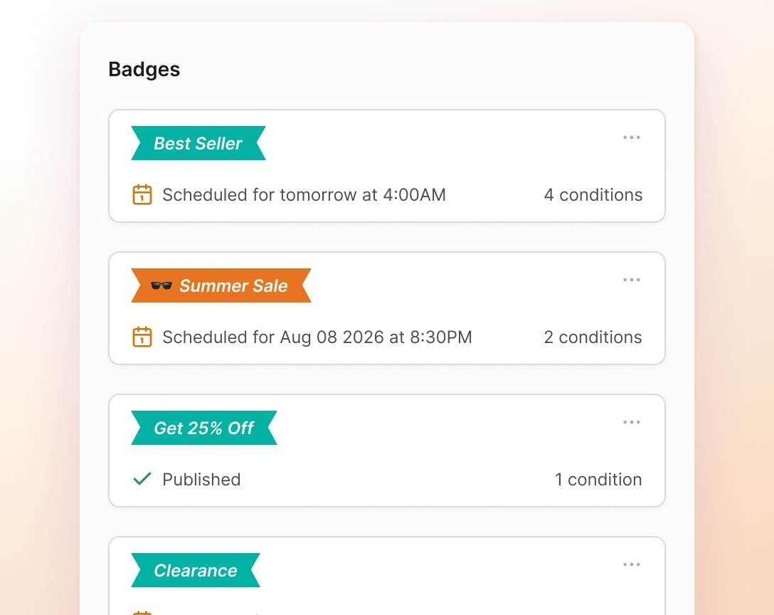 Flair badges list showing scheduled promotions with automated activation times