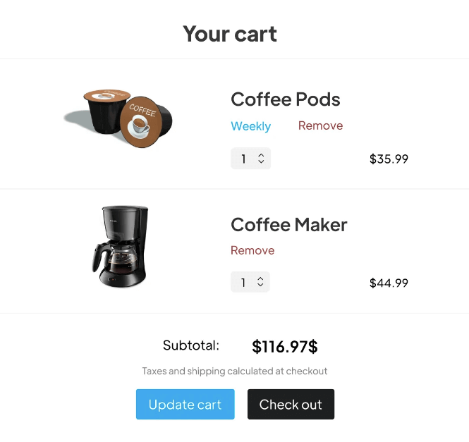 One click checkout subscriptions