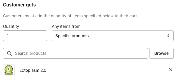 Customer gets section.
