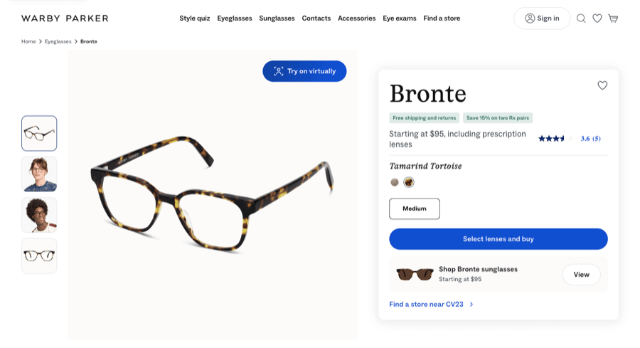 Warby Parker Virtual Try On Ar