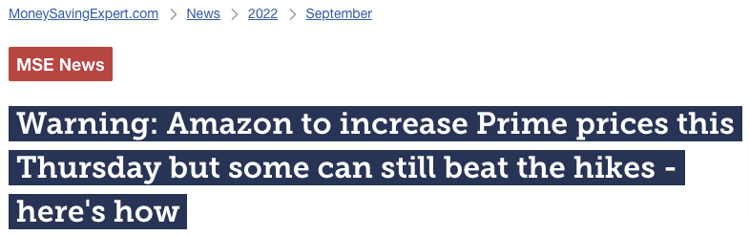 Amazon Price Increase