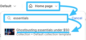 Choose collection page