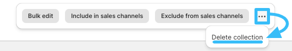 More actions delete collection