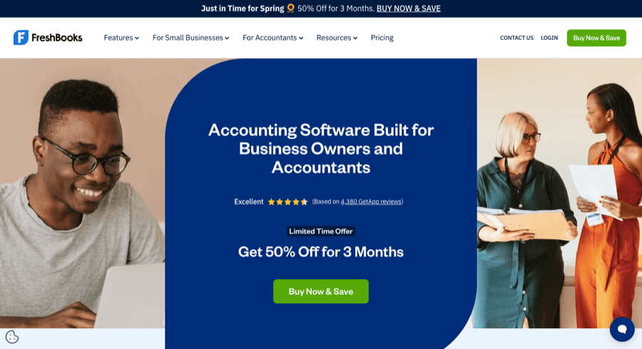 FreshBooks homepage