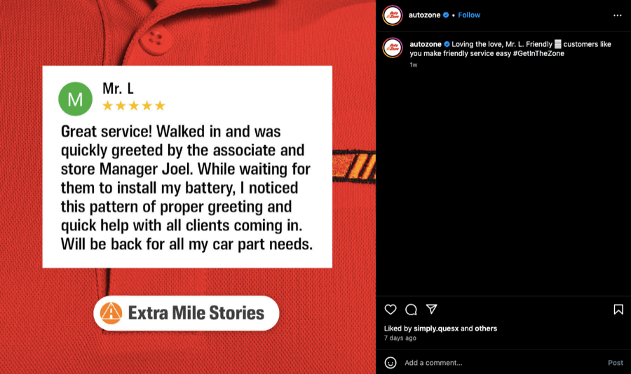 AutoZone Instagram success story