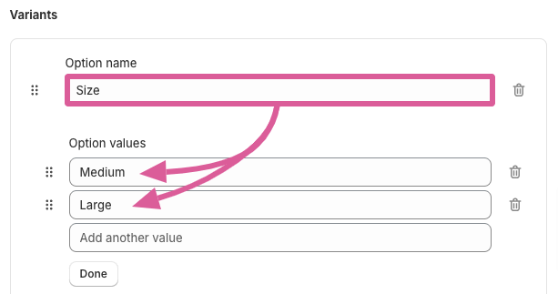 Coming soon product variants