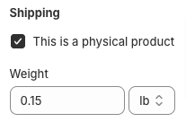 Jewelry product weight