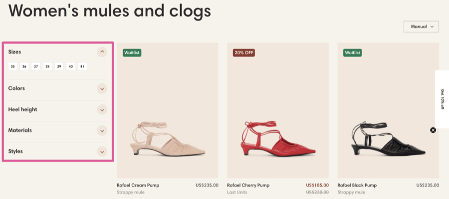 Shopify product tag filters