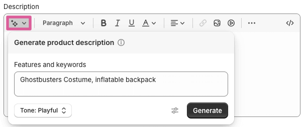 Shopify generative AI