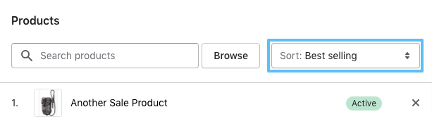Collection product sort order - best selling.