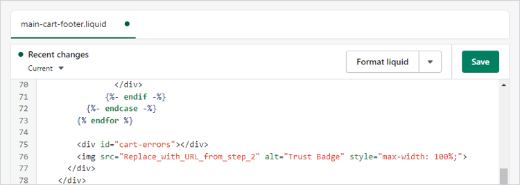 Theme code editor with code snippet.