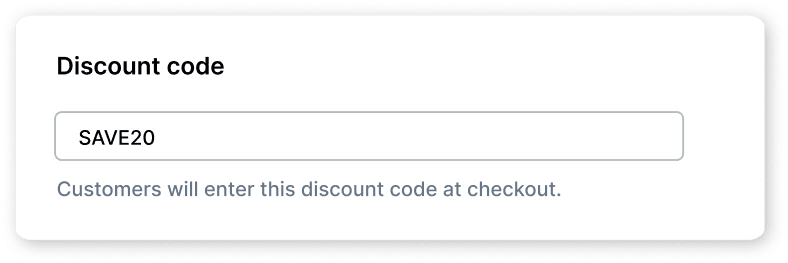 Shopify discount code