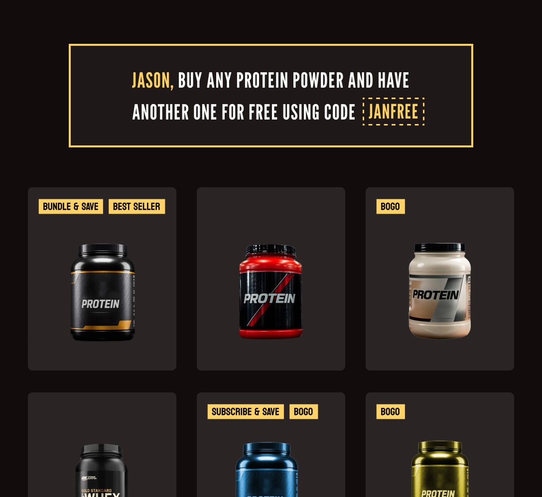 Personalized wellness badges and targeted promotions on health products