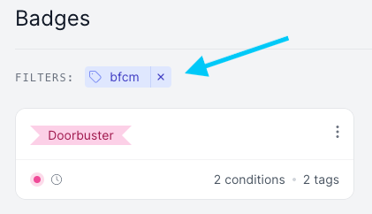 Flair badge tag filter
